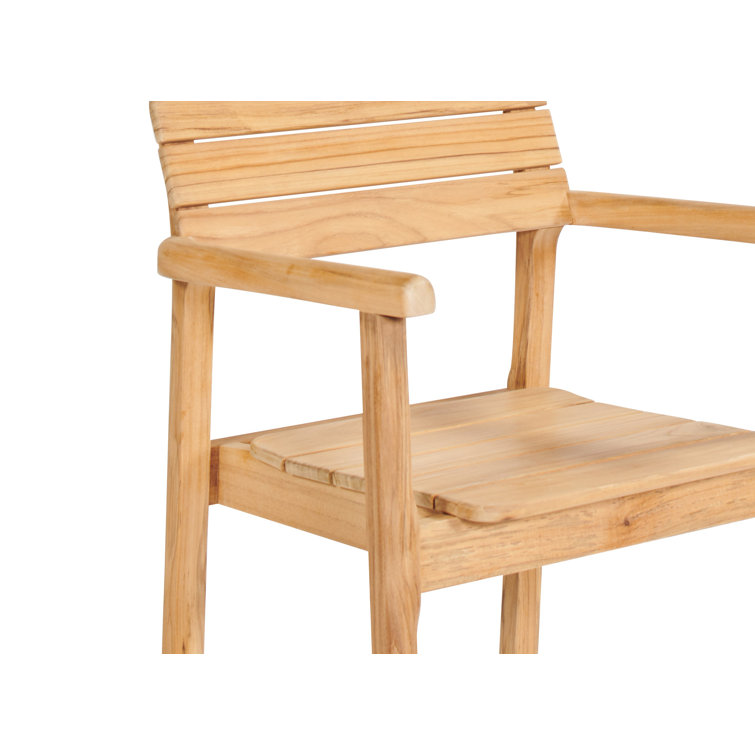 Natural Teak Stackable Outdoor Dining Armchair Set