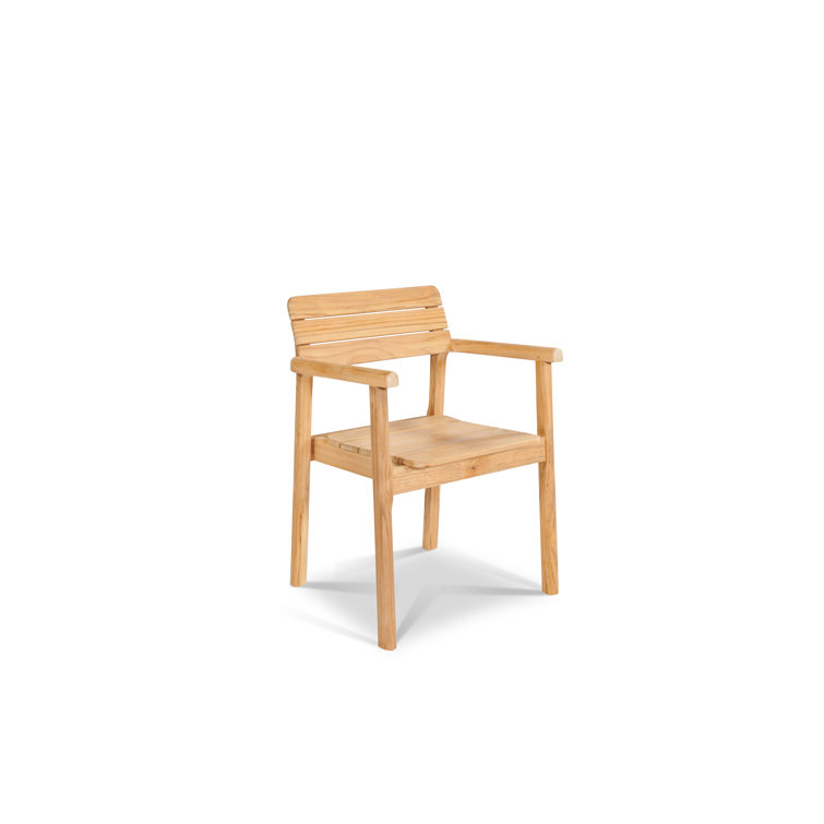 Natural Teak Stackable Outdoor Dining Armchair Set