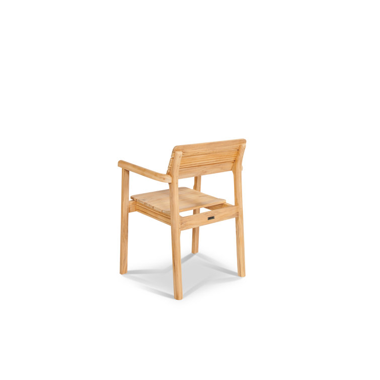 Natural Teak Stackable Outdoor Dining Armchair Set