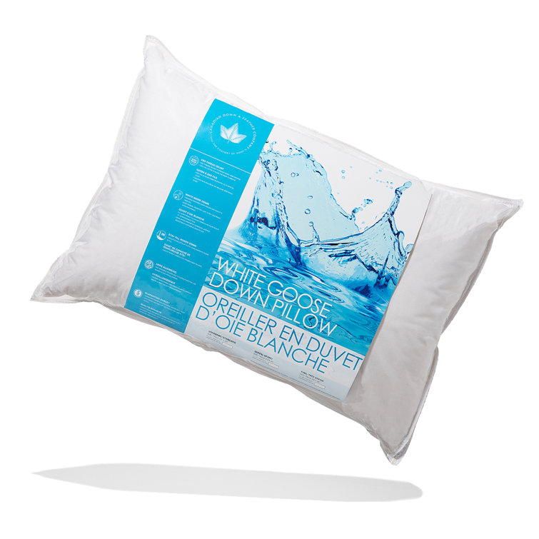 Standard Soft White Goose Down Hypoallergenic Pillow