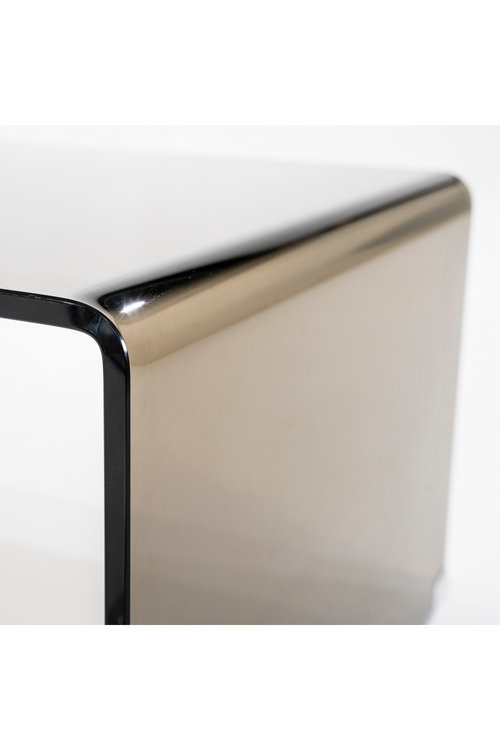 Brown Glass Rectangular Modern End Table