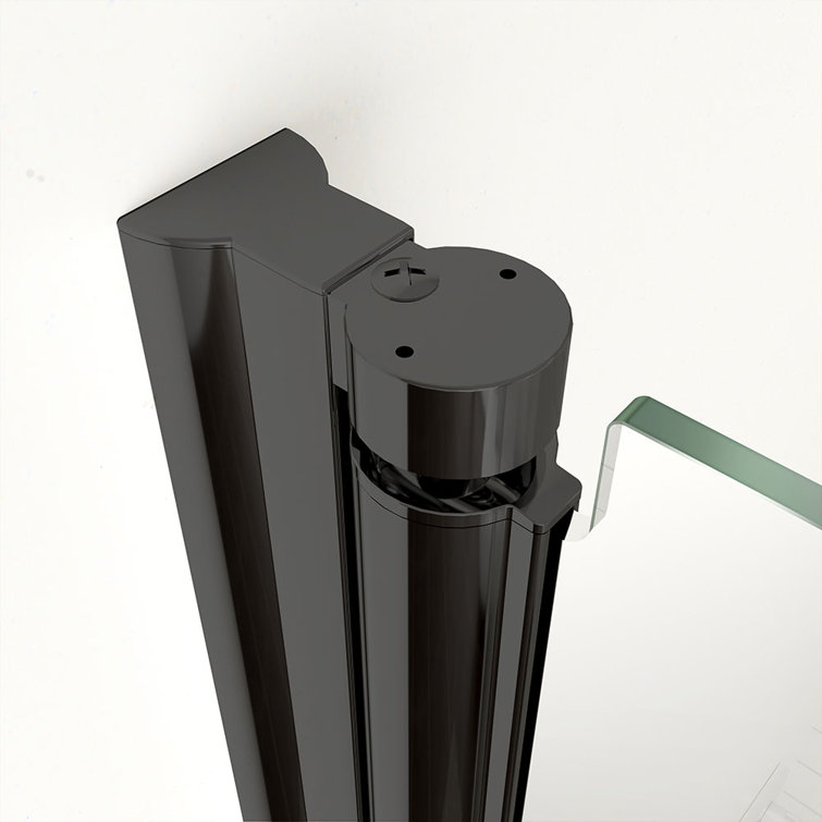 34'' x 72'' Frameless Matte Black Tempered Glass Shower Door