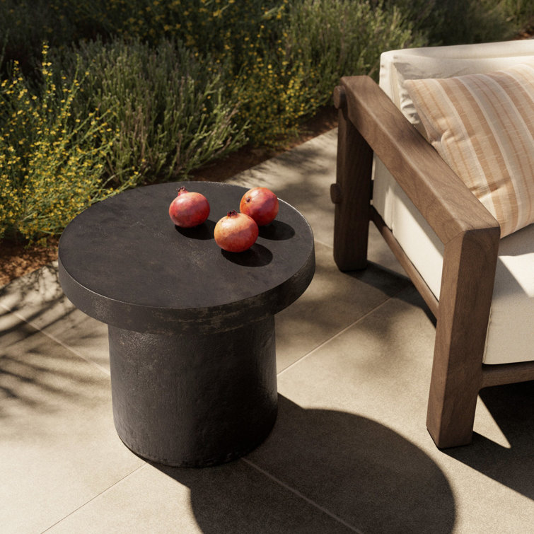 Distressed Bronze 22'' Aluminum Pedestal Side Table