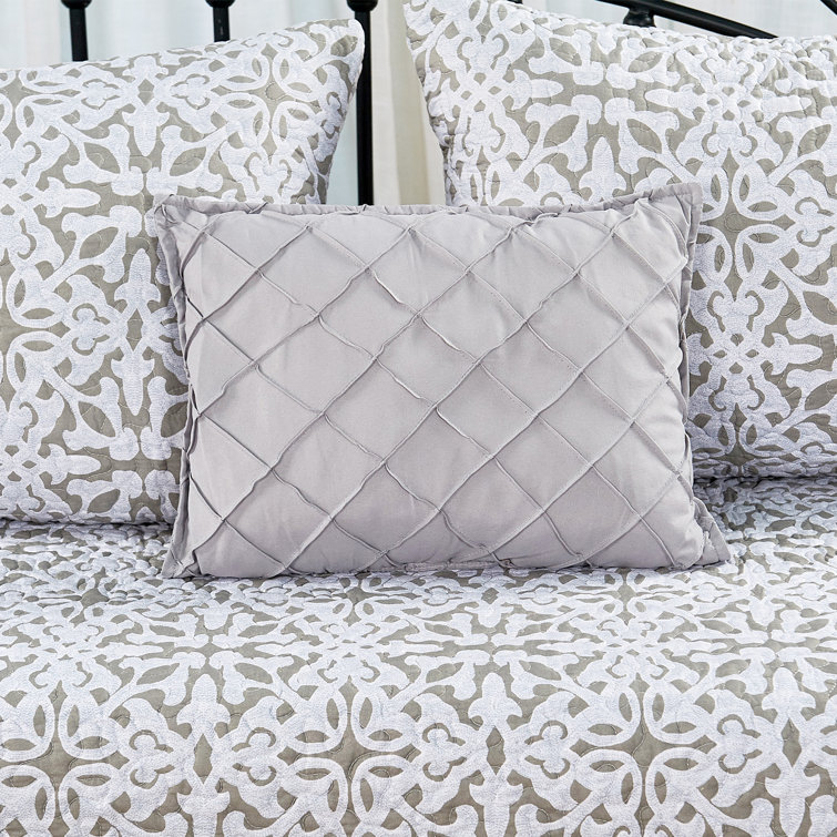 Bellamy Gray Microfiber Reversible Daybed Quilt Set