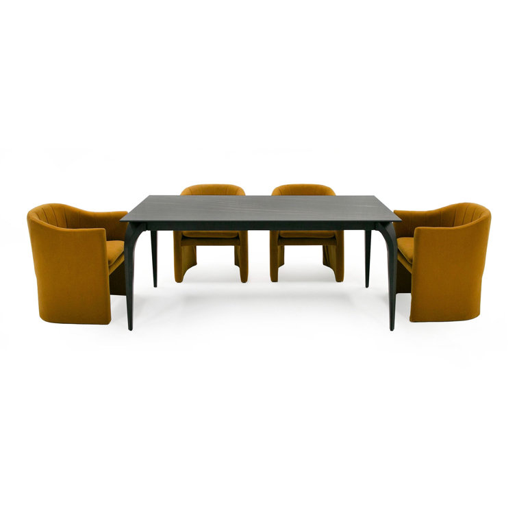 Black Ceramic Extendable Dining Table with Butterfly Leaf