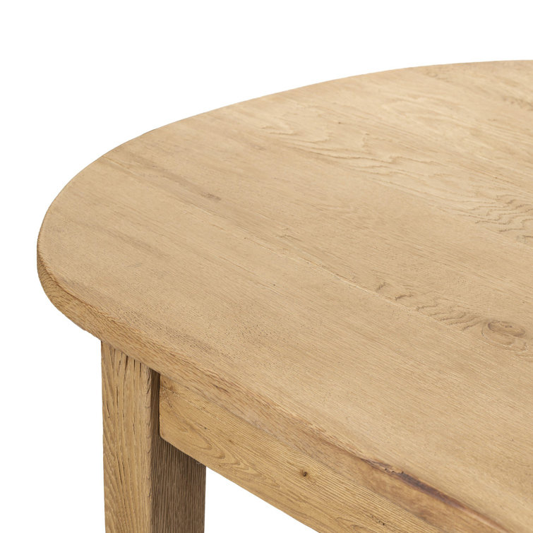 Oval Worn Oak Reclaimed Wood Dining Table with Drawers