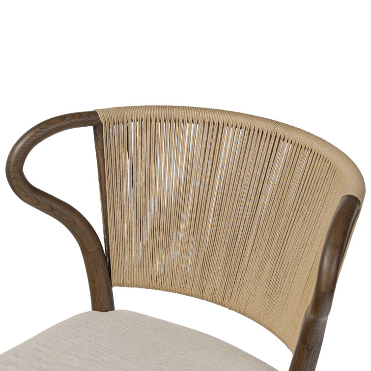 Dune Oak Armless Side Chair with Linen Cushion