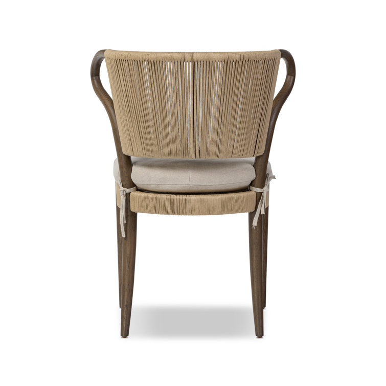 Dune Oak Armless Side Chair with Linen Cushion