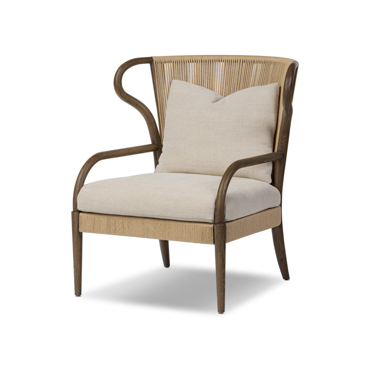Broadway Dune Linen and Wood Accent Chair