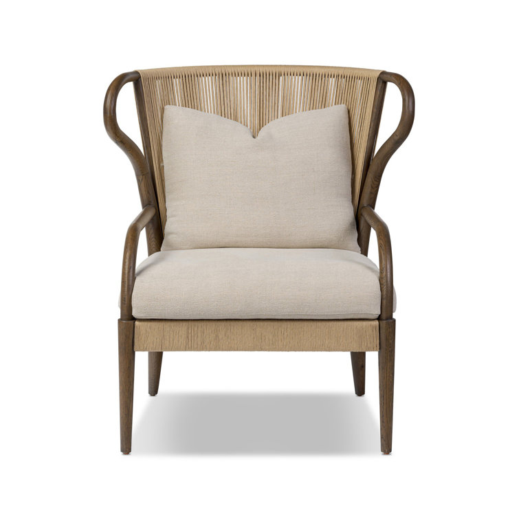 Broadway Dune Linen and Wood Accent Chair