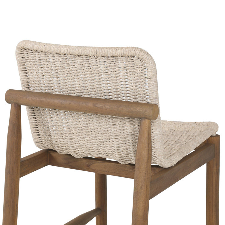 Vintage White Woven Seat and Back Indoor/Outdoor Dining Chair