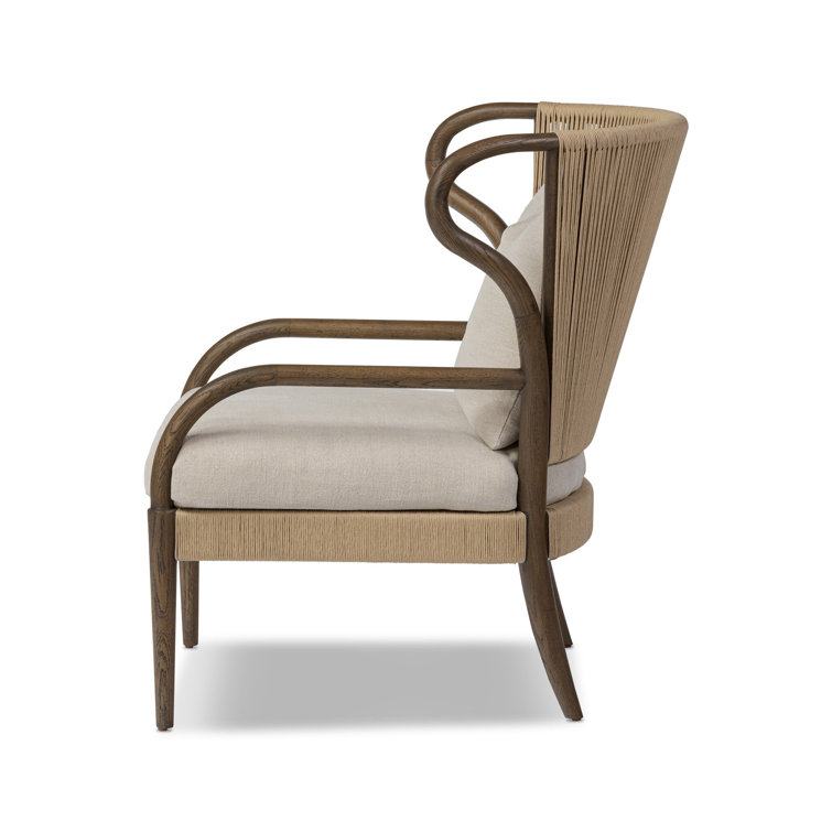 Broadway Dune Linen and Wood Accent Chair