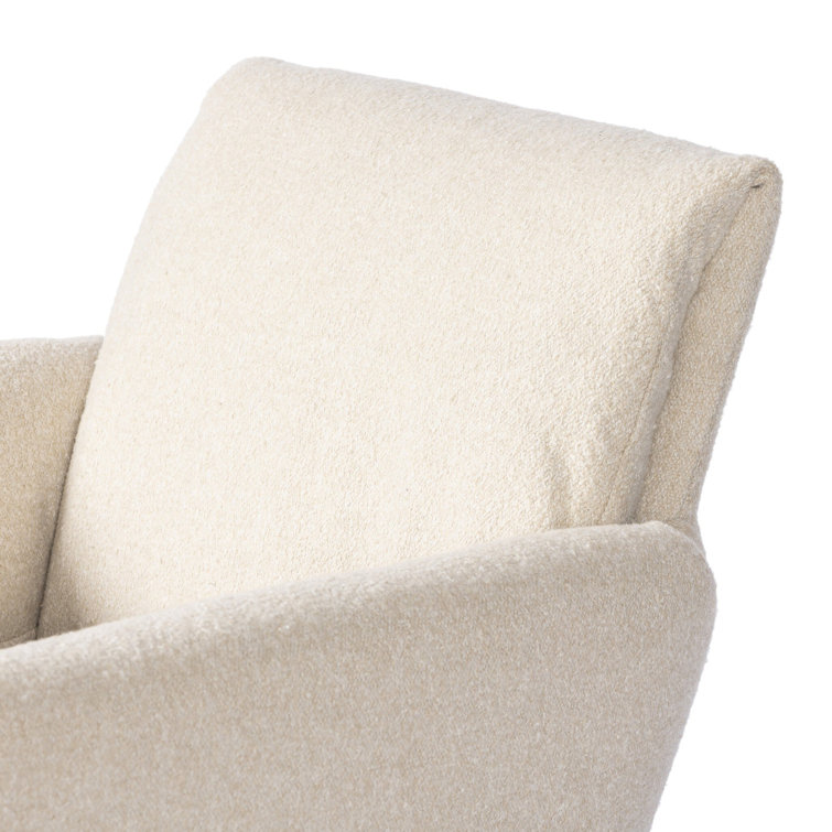 Sand Linen Upholstered Modern Desk Chair with Rolling Base