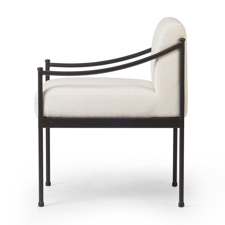 Flax Upholstered Metal Frame Indoor/Outdoor Dining Chair