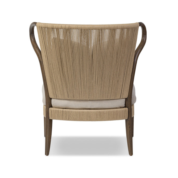Broadway Dune Linen and Wood Accent Chair