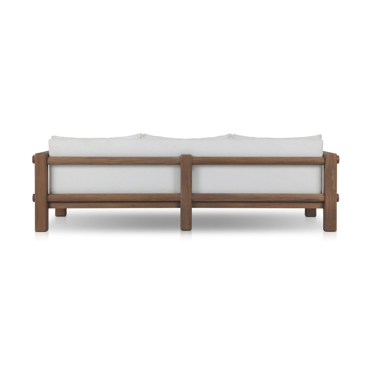 Ivory Wood Frame 94" Indoor/Outdoor Sofa