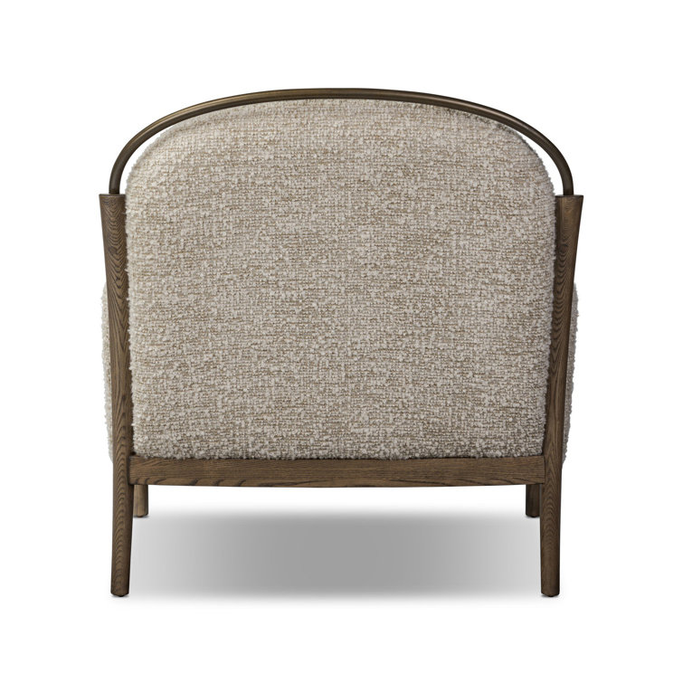 Stone Upholstered Walnut-Framed Chaise Lounge