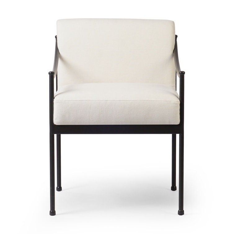 Flax Upholstered Metal Frame Indoor/Outdoor Dining Chair