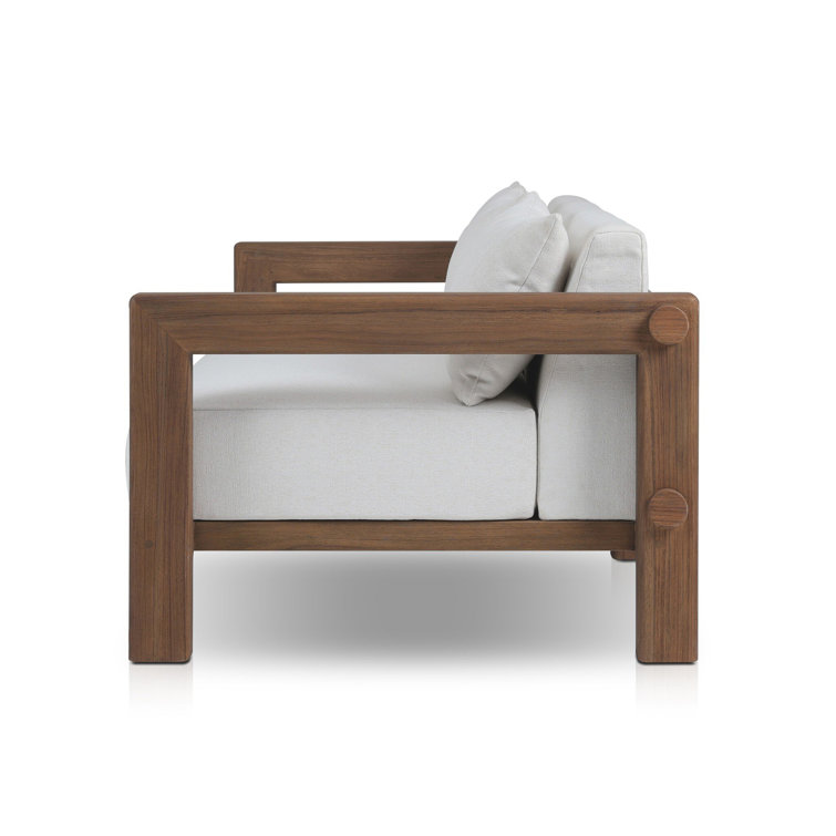 Ivory Wood Frame 94" Indoor/Outdoor Sofa