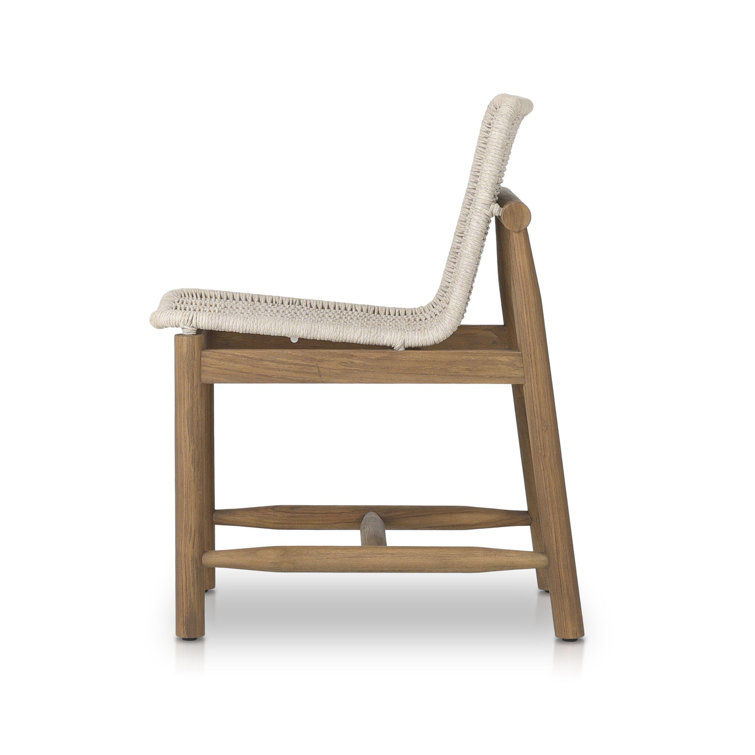 Vintage White Woven Seat and Back Indoor/Outdoor Dining Chair