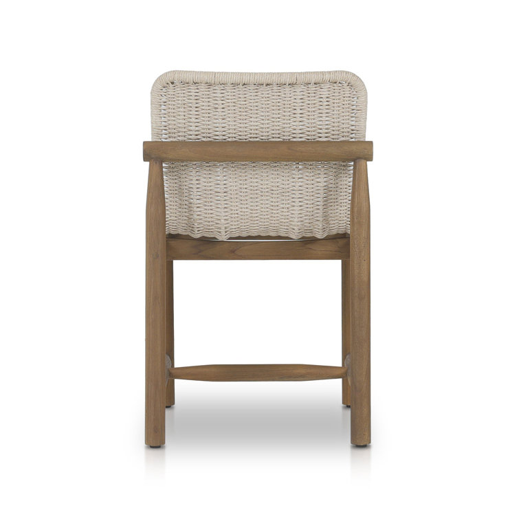Vintage White Woven Seat and Back Indoor/Outdoor Dining Chair