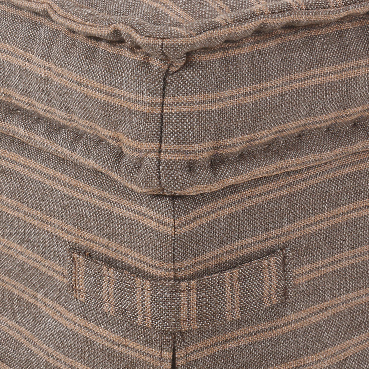 Bark Tufted Square Ottoman with Wood Legs, 24"