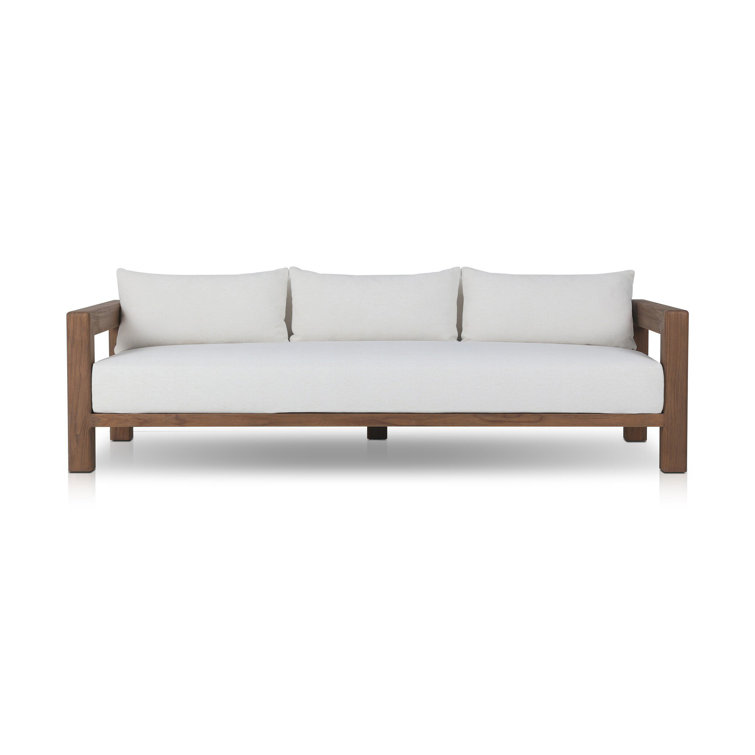 Ivory Wood Frame 94" Indoor/Outdoor Sofa