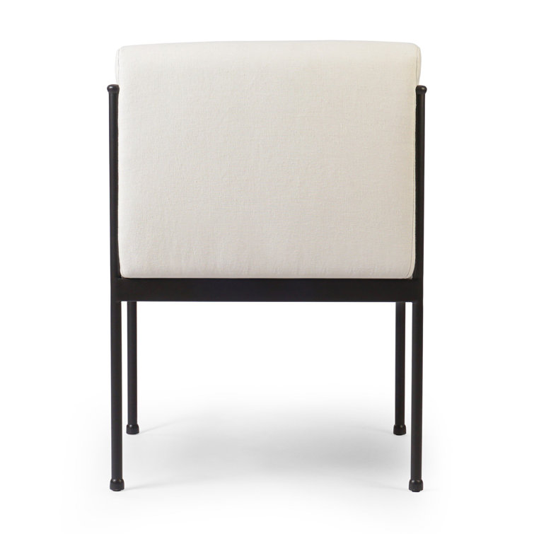 Flax Upholstered Metal Frame Indoor/Outdoor Dining Chair