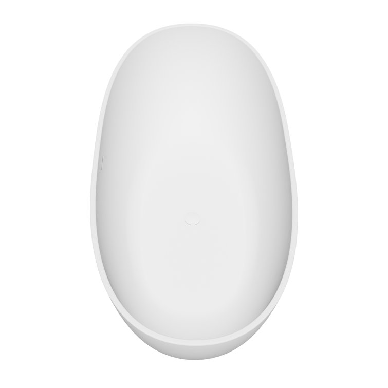 Euston 65'' Matte White Solid Surface Freestanding Oval Bathtub