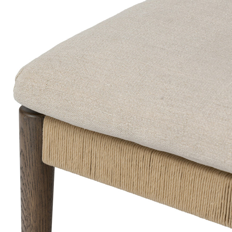 Dune Oak Armless Side Chair with Linen Cushion