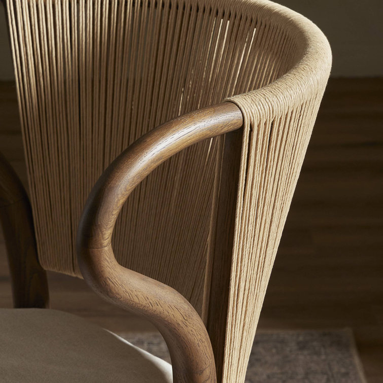 Dune Oak Armless Side Chair with Linen Cushion
