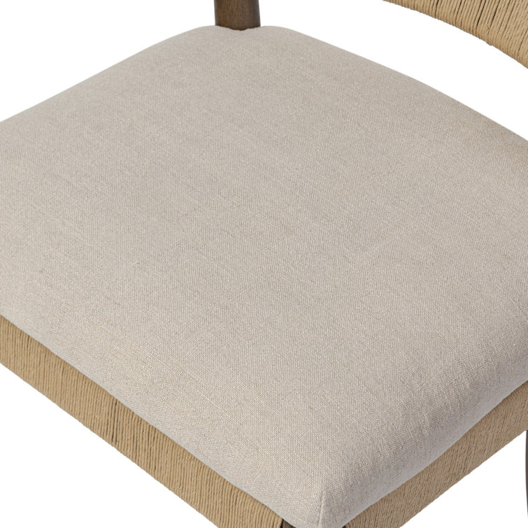 Dune Oak Armless Side Chair with Linen Cushion