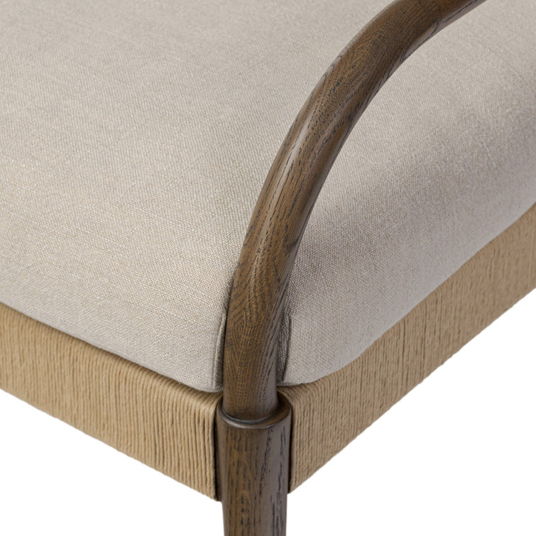 Broadway Dune Linen and Wood Accent Chair