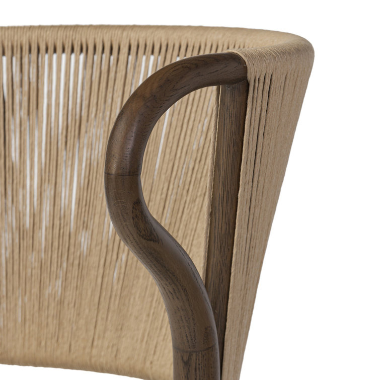 Dune Oak Armless Side Chair with Linen Cushion