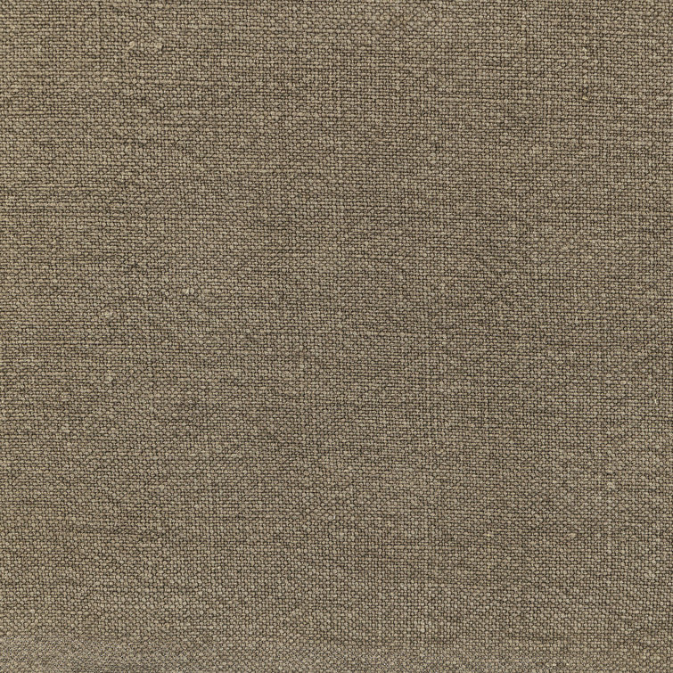 Olive Upholstered Linen Arm Chair with Wooden Legs