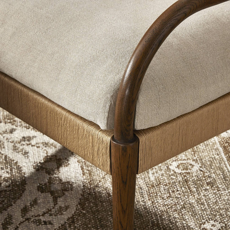 Broadway Dune Linen and Wood Accent Chair