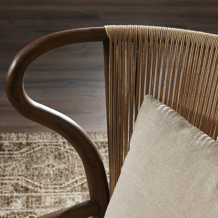 Broadway Dune Linen and Wood Accent Chair