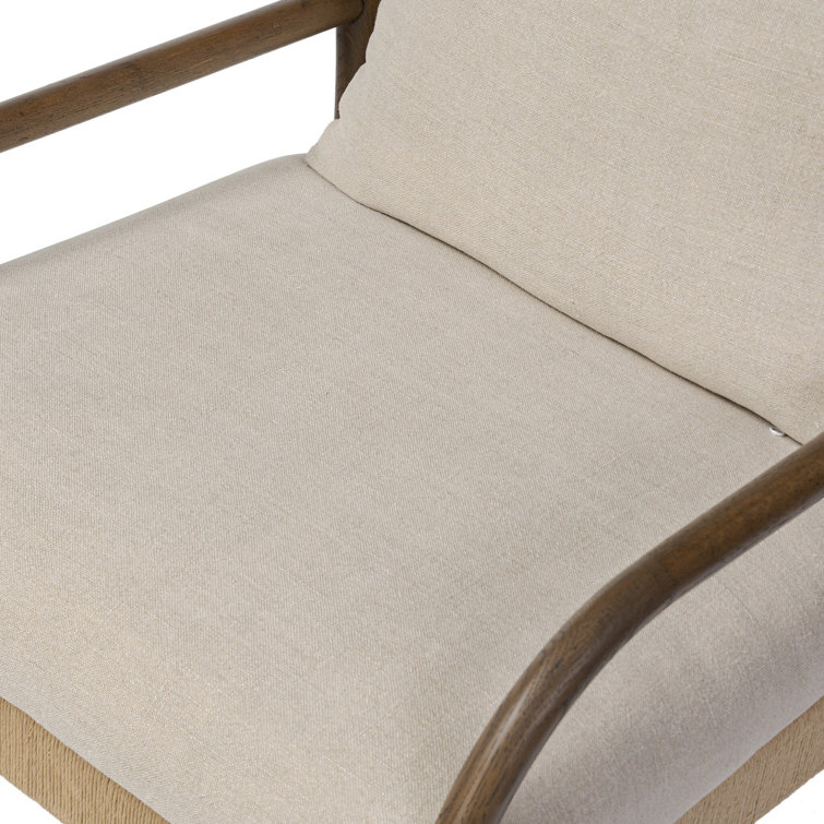 Broadway Dune Linen and Wood Accent Chair