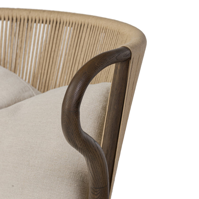 Broadway Dune Linen and Wood Accent Chair