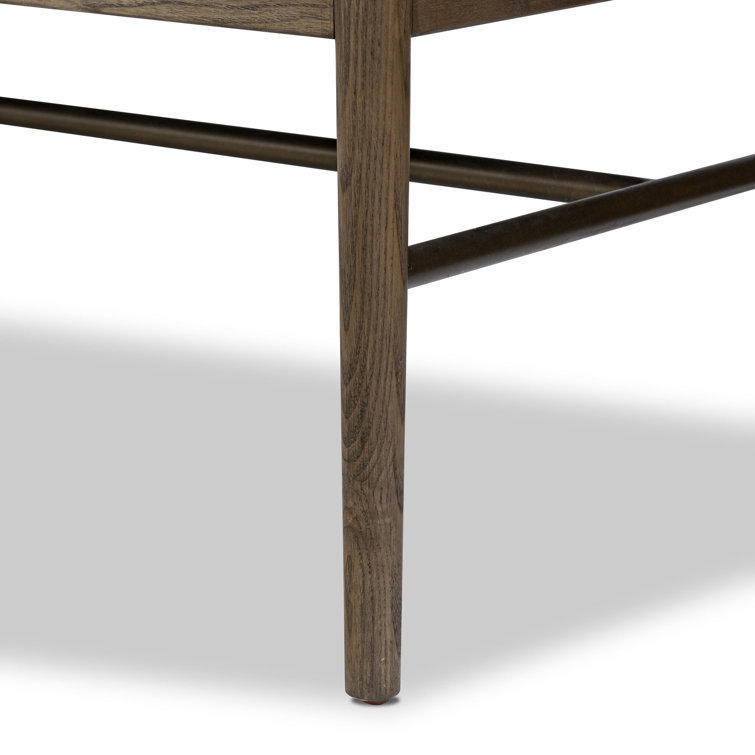 Demi 76" Beige Shearling and Iron Accent Bench