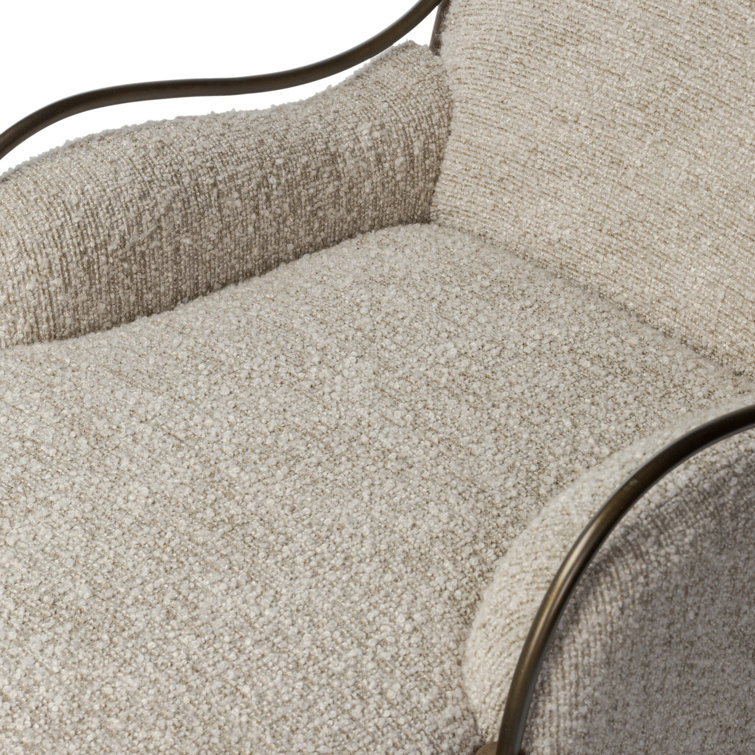 Stone Upholstered Walnut-Framed Chaise Lounge