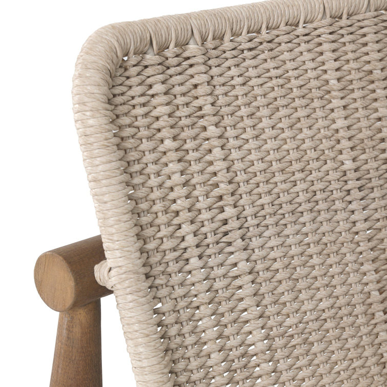 Vintage White Woven Seat and Back Indoor/Outdoor Dining Chair