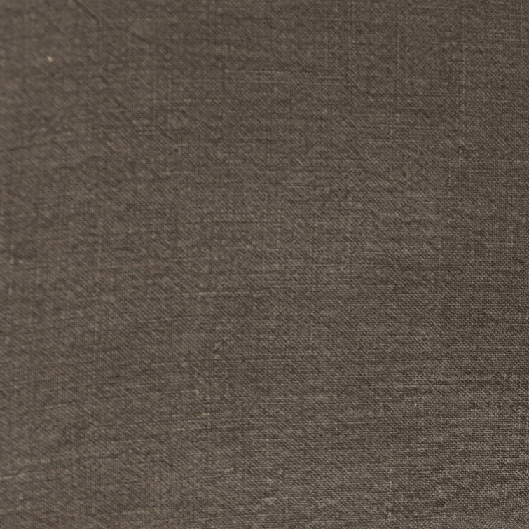 Coffee Linen Upholstered Arm Chair with Wood Legs