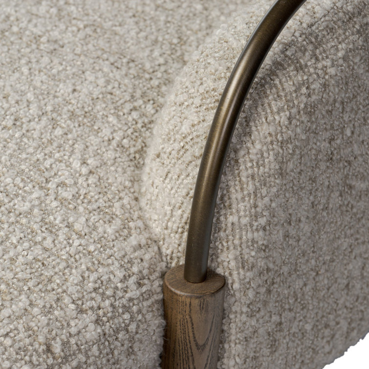 Stone Upholstered Walnut-Framed Chaise Lounge