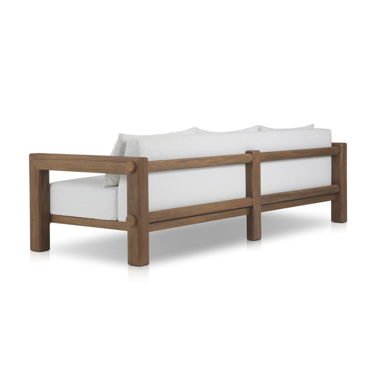 Ivory Wood Frame 94" Indoor/Outdoor Sofa