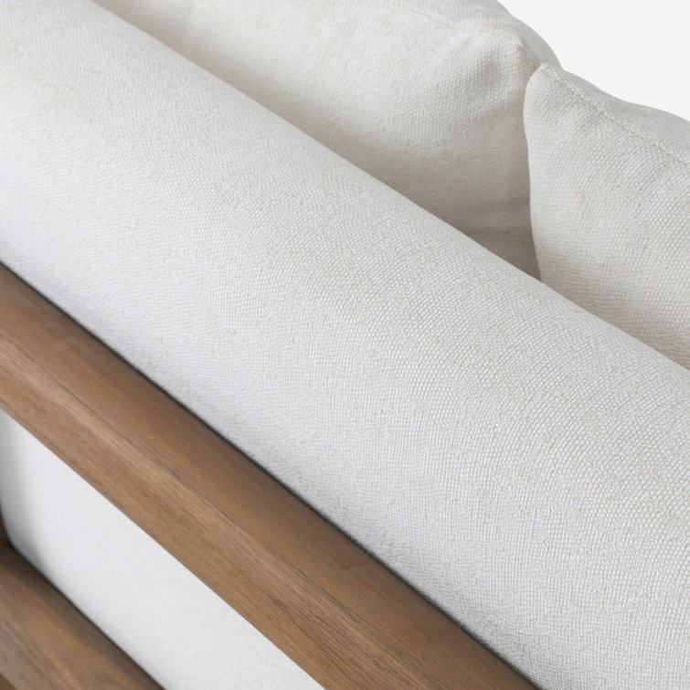 Ivory Wood Frame 94" Indoor/Outdoor Sofa