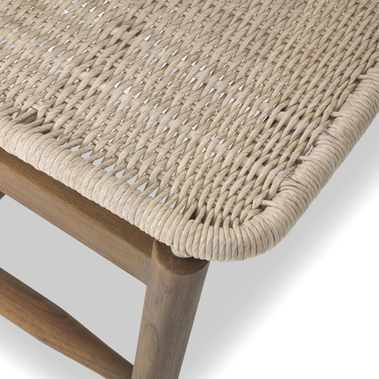 Vintage White Woven Seat and Back Indoor/Outdoor Dining Chair