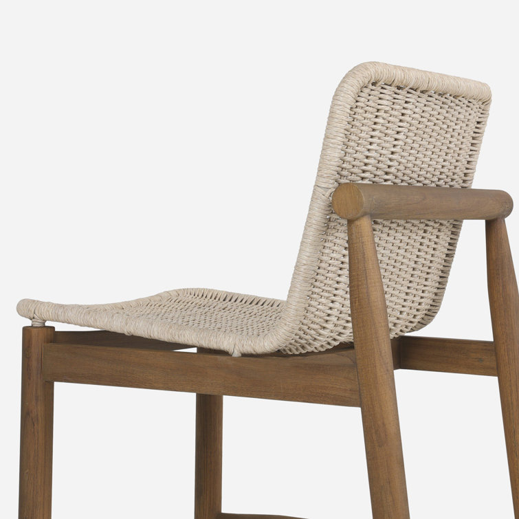 Vintage White Woven Seat and Back Indoor/Outdoor Dining Chair