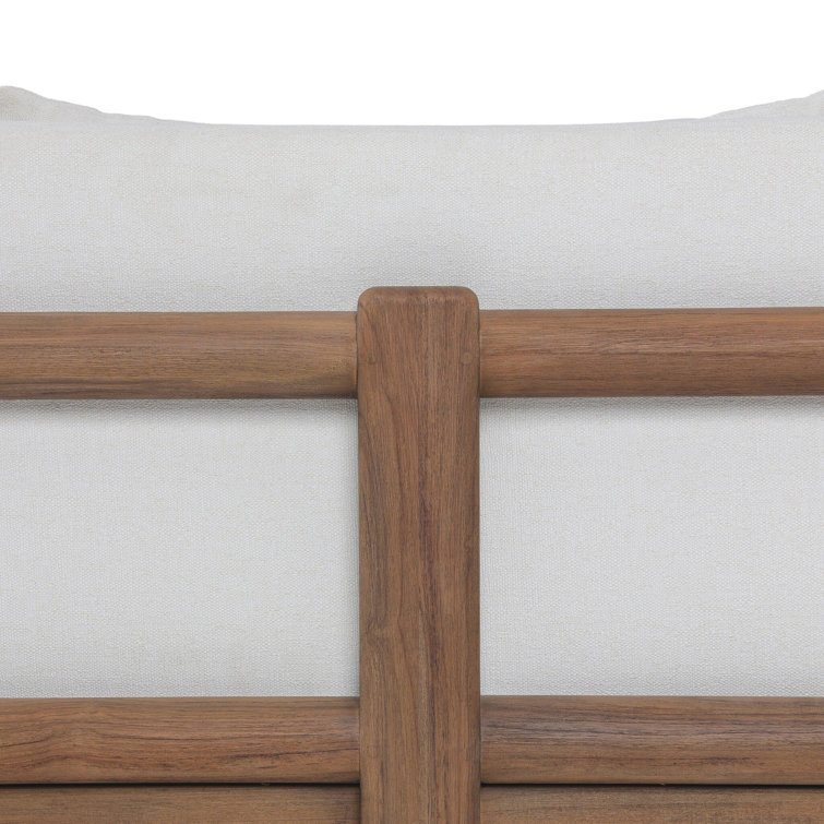 Ivory Wood Frame 94" Indoor/Outdoor Sofa