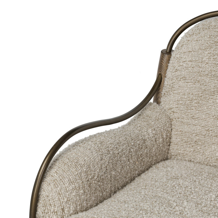 Stone Upholstered Walnut-Framed Chaise Lounge